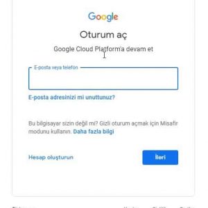 Google Cloud Ücretsiz Deneme Gmail oturumu açma